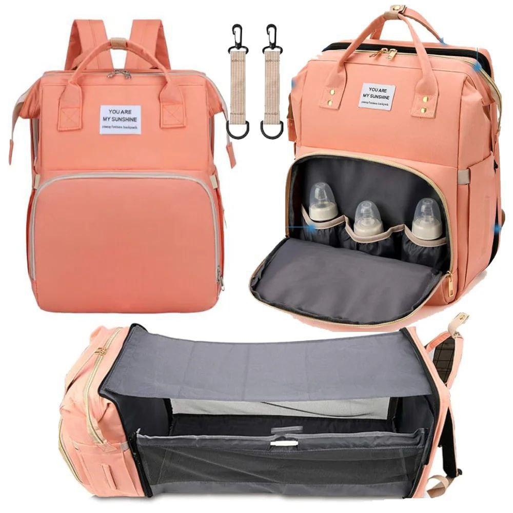 Mochila Pañalera 3 en 1 con Cambiador y Cuna Portátil