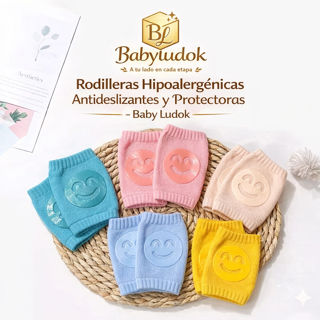 Rodilleras Hipoalergenica antideslizantes y protectoras-Babyludok combo x 6 pares