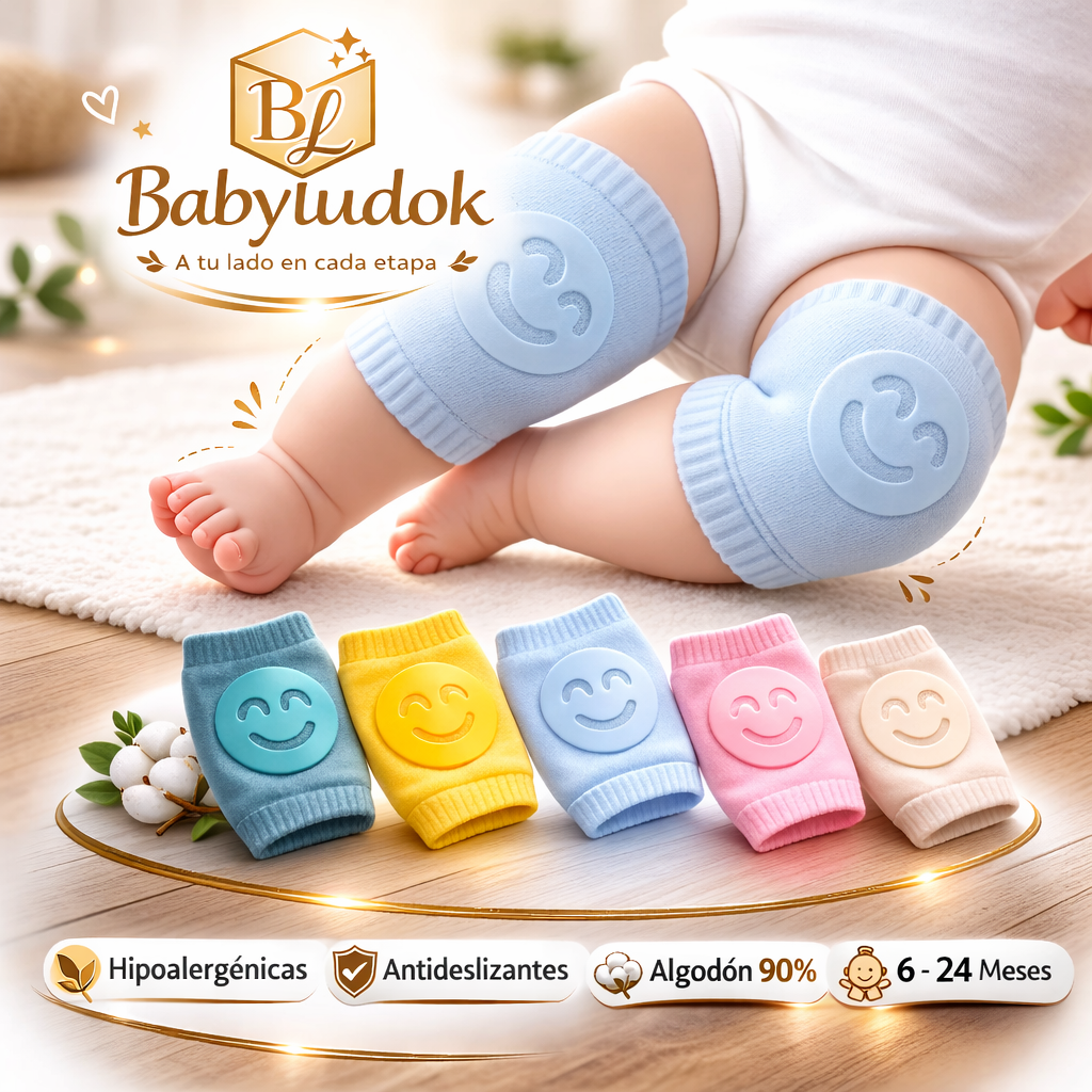 Rodilleras Hipoalergenica antideslizantes y protectoras-Babyludok combo x 6 pares