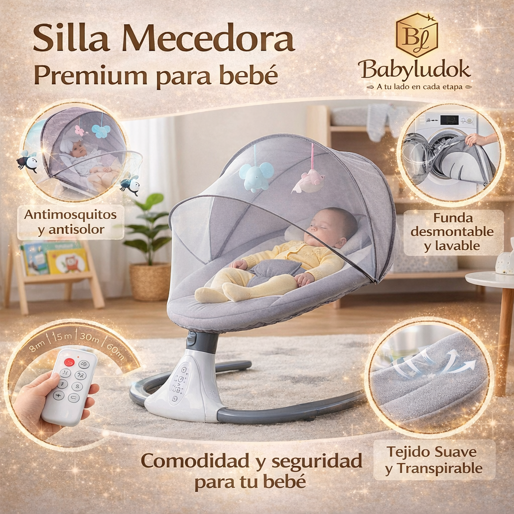 Silla Mecedora Musical Premium para Bebé – Babyludok