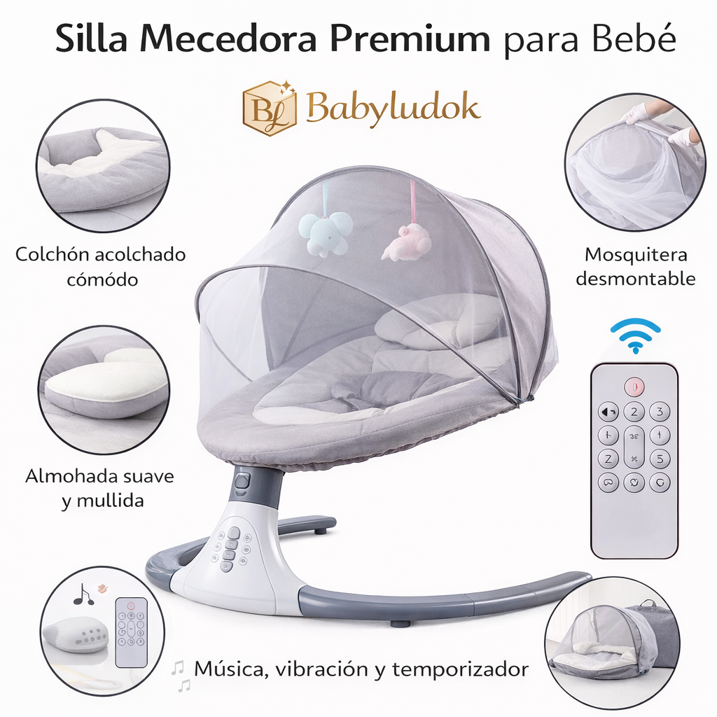 Silla Mecedora Musical Premium para Bebé – Babyludok