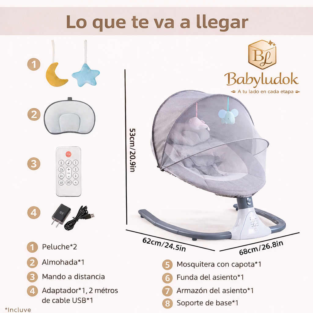 Silla Mecedora Musical Premium para Bebé – Babyludok