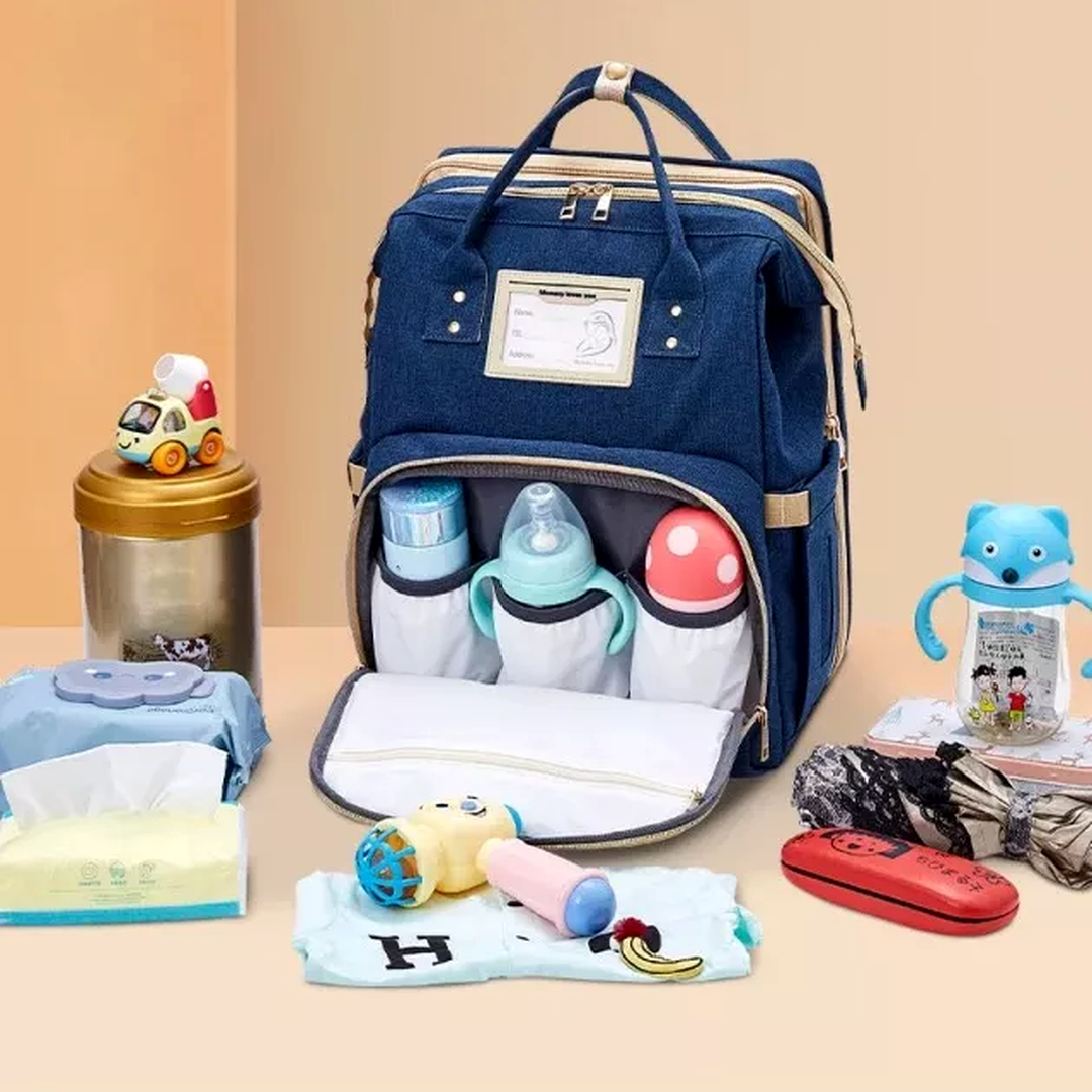 Mochila Pañalera 3 en 1 con Cambiador y Cuna Portátil